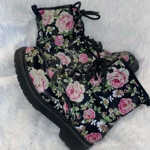 Floral Combat Boots
